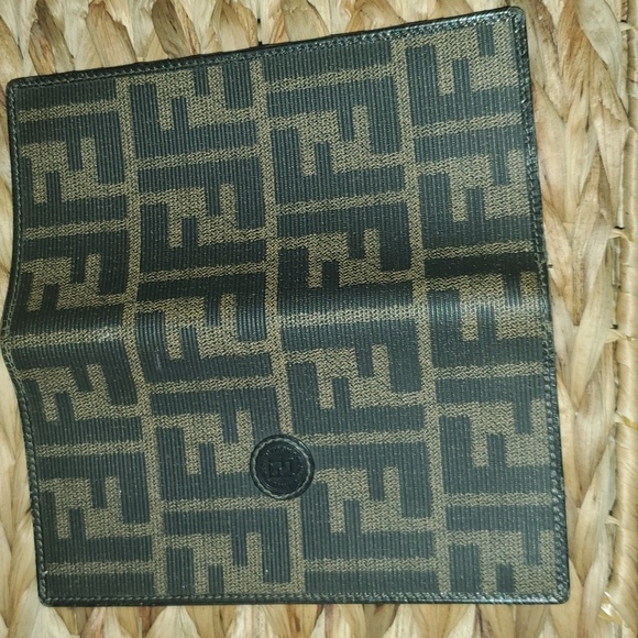 Fendi Brown and Black Checkbook/Clutch - Picture 4 of 13